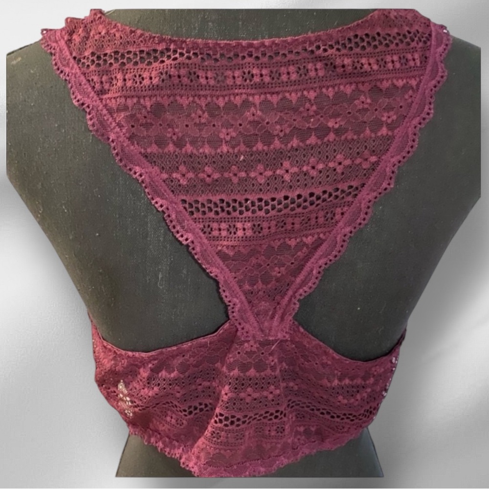 Victoria’s Secret•XL•Berry Sweet Cabernet Racerback Lace Bralette - Picture 2 of 12